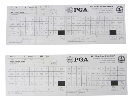 Rory McIlroy Signed Official Tournament Scorecards from 2009 PGA Championship(2 Rory Signatures)